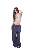 WOOD BEAD WAFFLE PANTS (BLUE)