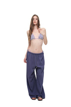 WOOD BEAD WAFFLE PANTS (BLUE)