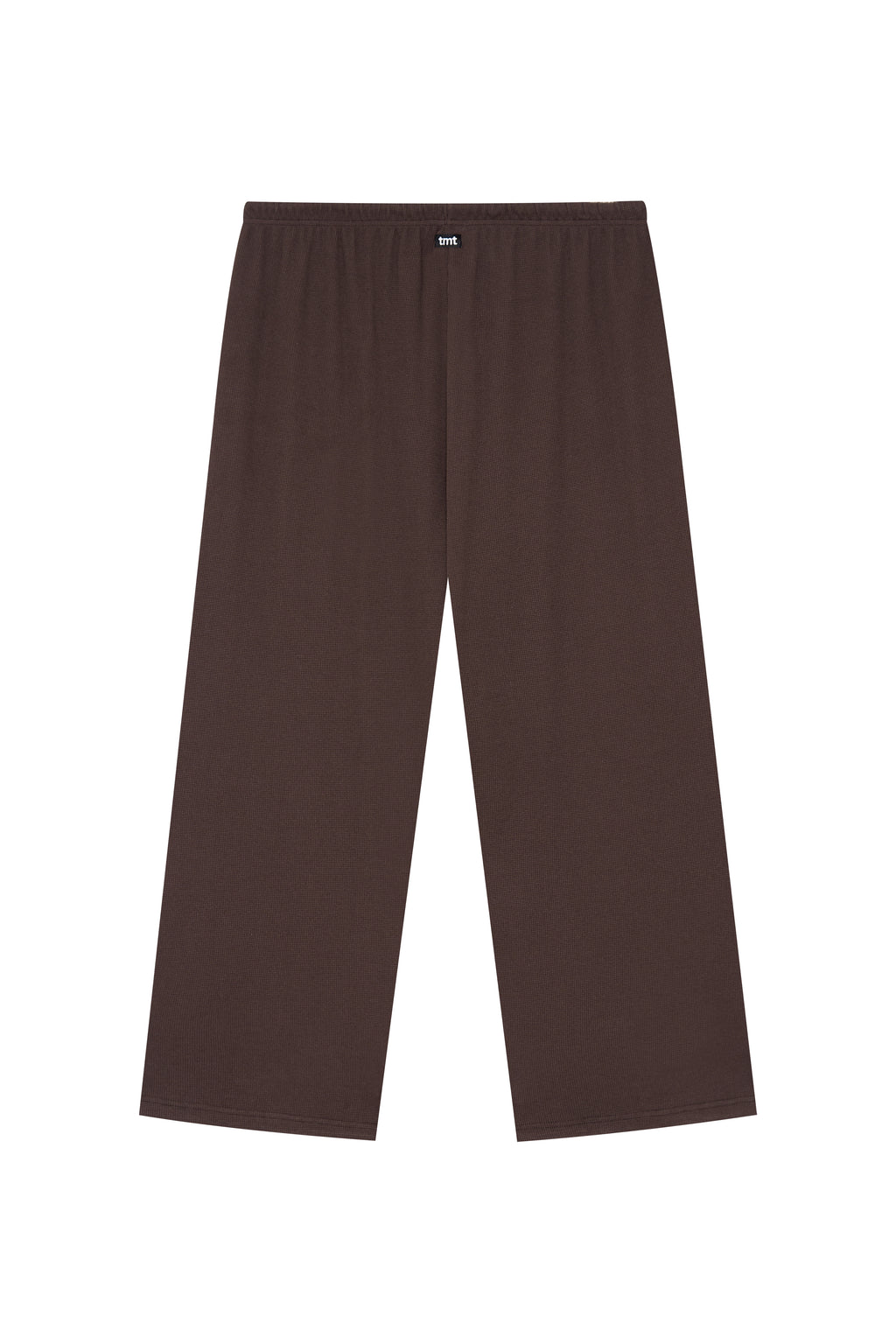 WOOD BEAD WAFFLE PANTS (BROWN)