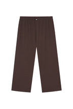 WOOD BEAD WAFFLE PANTS (BROWN)