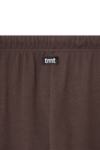 WOOD BEAD WAFFLE PANTS (BROWN)