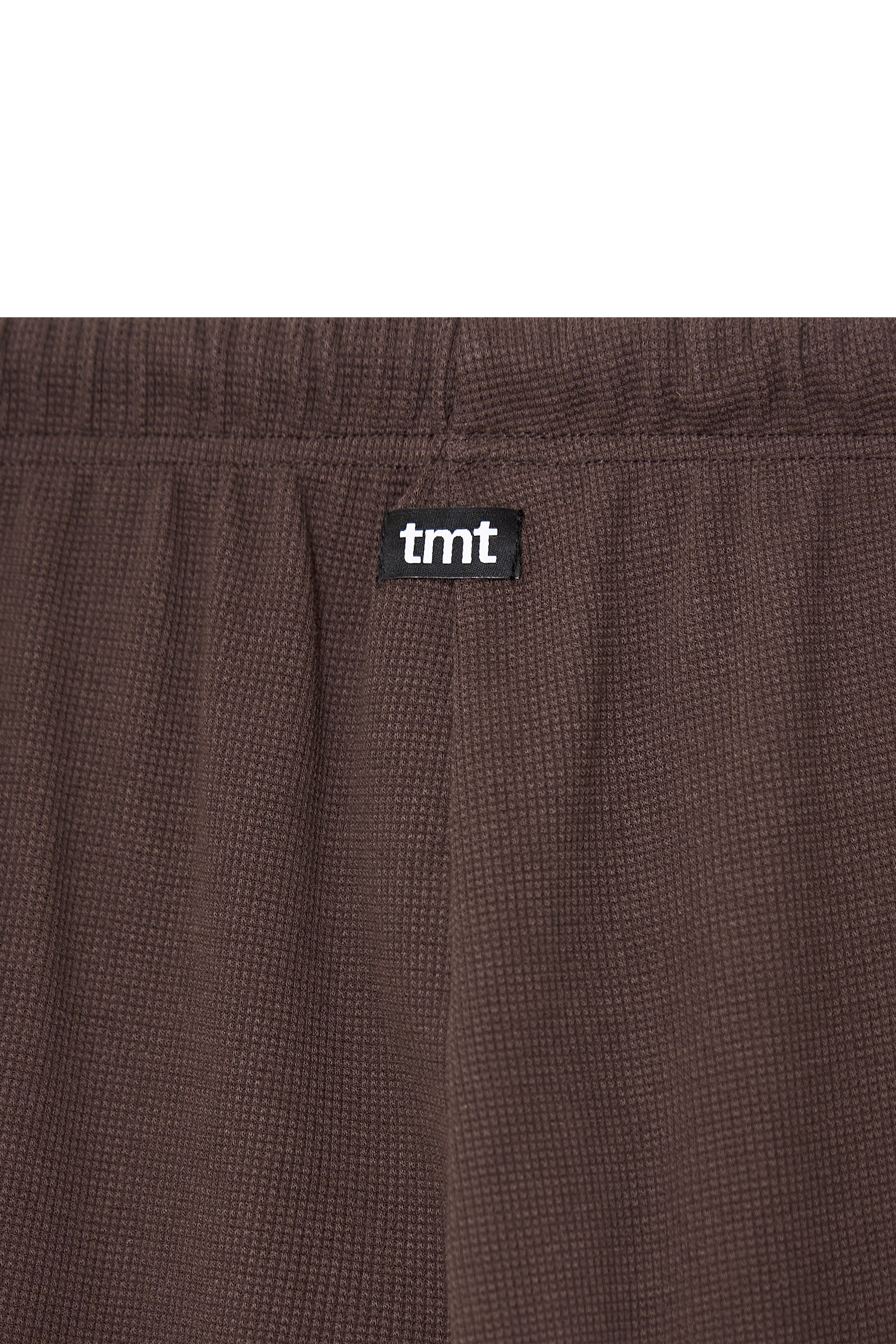 WOOD BEAD WAFFLE PANTS (BROWN)