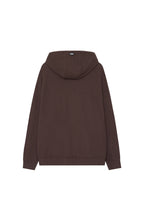 WOOD BEAD WAFFLE ZIP-UP HOODIE (BROWN)