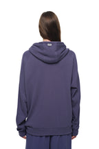 WOOD BEAD WAFFLE ZIP-UP HOODIE (BLUE)