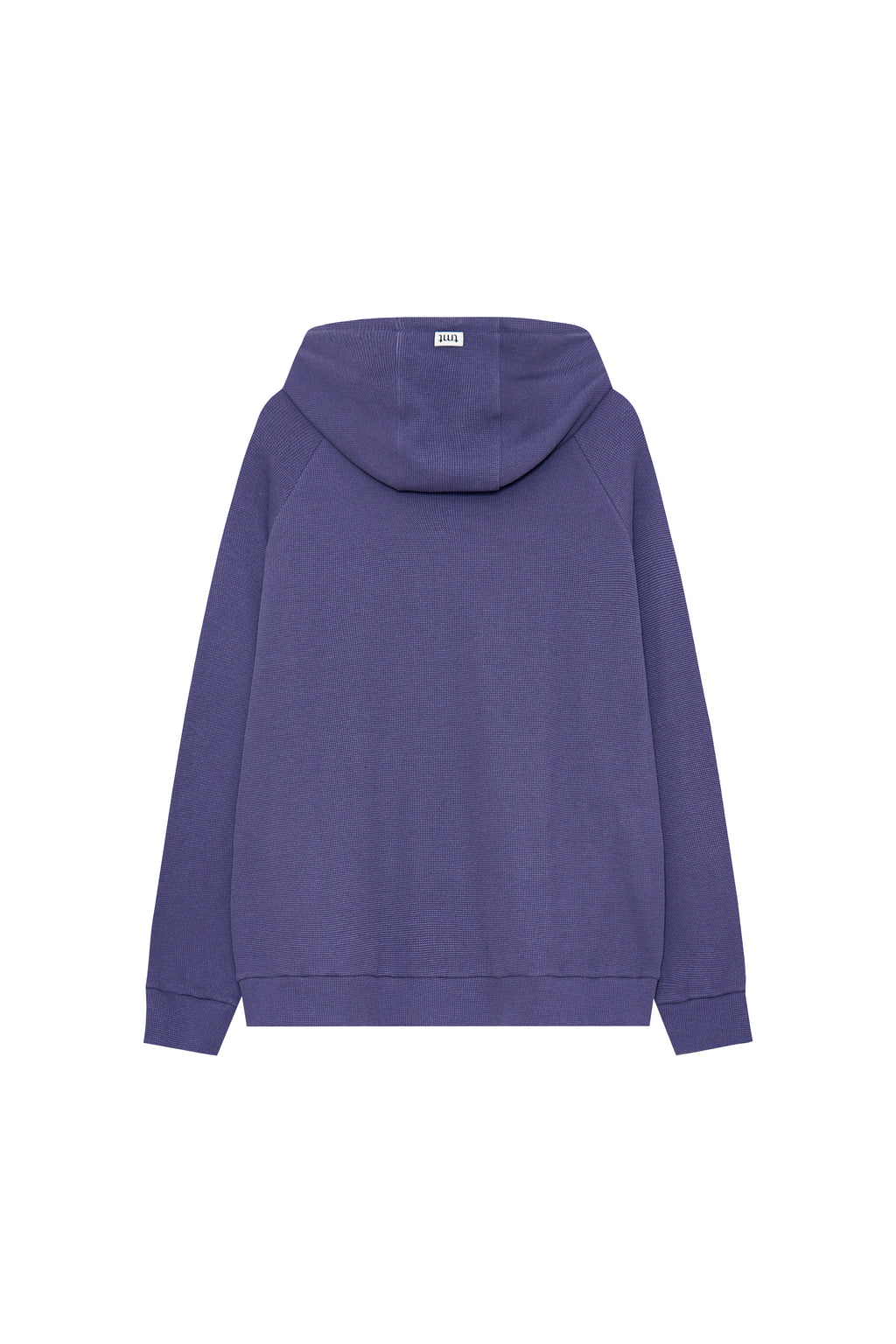 WOOD BEAD WAFFLE ZIP-UP HOODIE (BLUE)