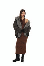 ZEBRA JERSEY MAXI DRESS (BROWN)