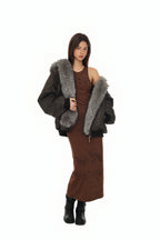 ZEBRA JERSEY MAXI DRESS (BROWN)