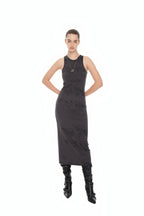 ZEBRA JERSEY MAXI DRESS (CHARCOAL)