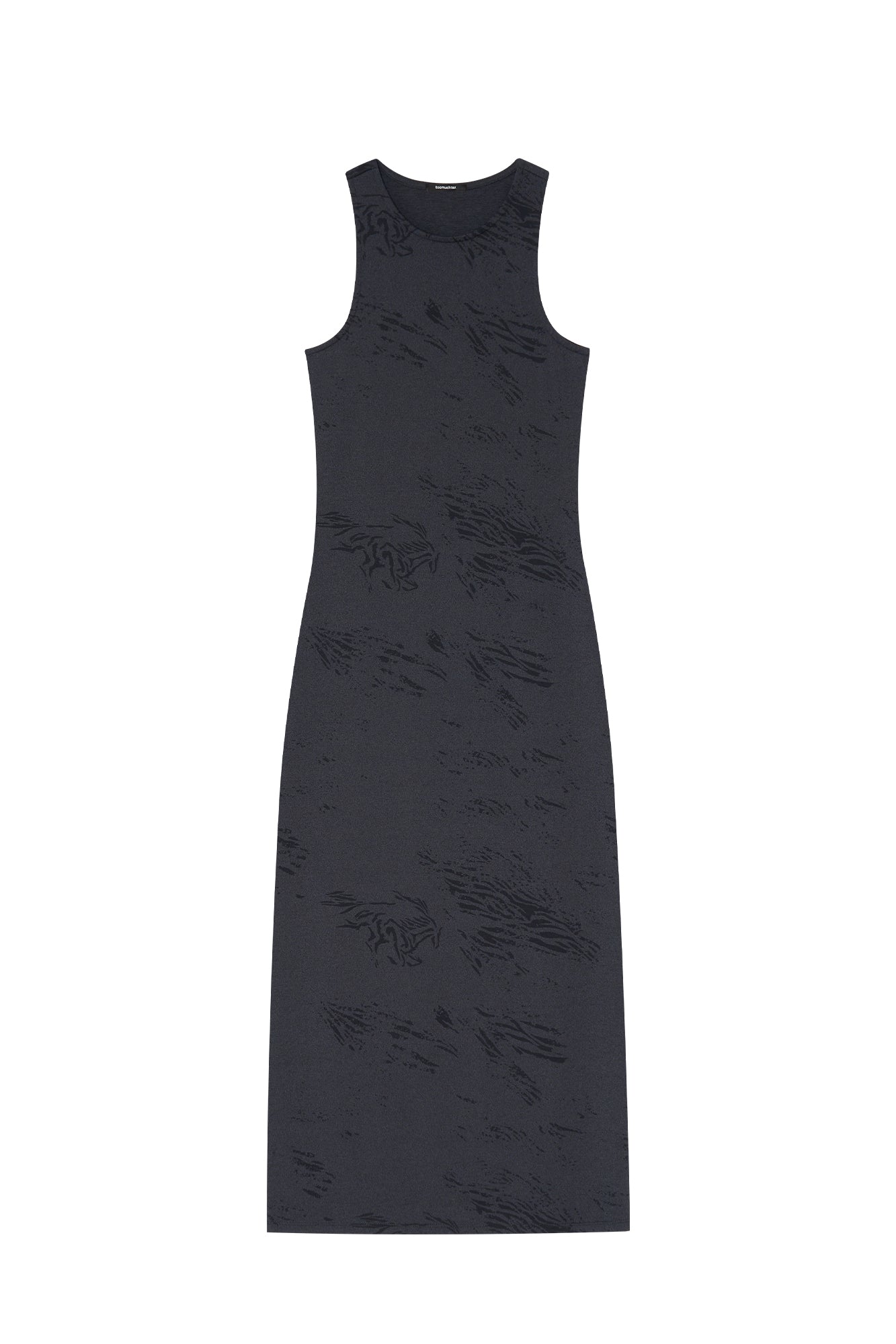 ZEBRA JERSEY MAXI DRESS (CHARCOAL)