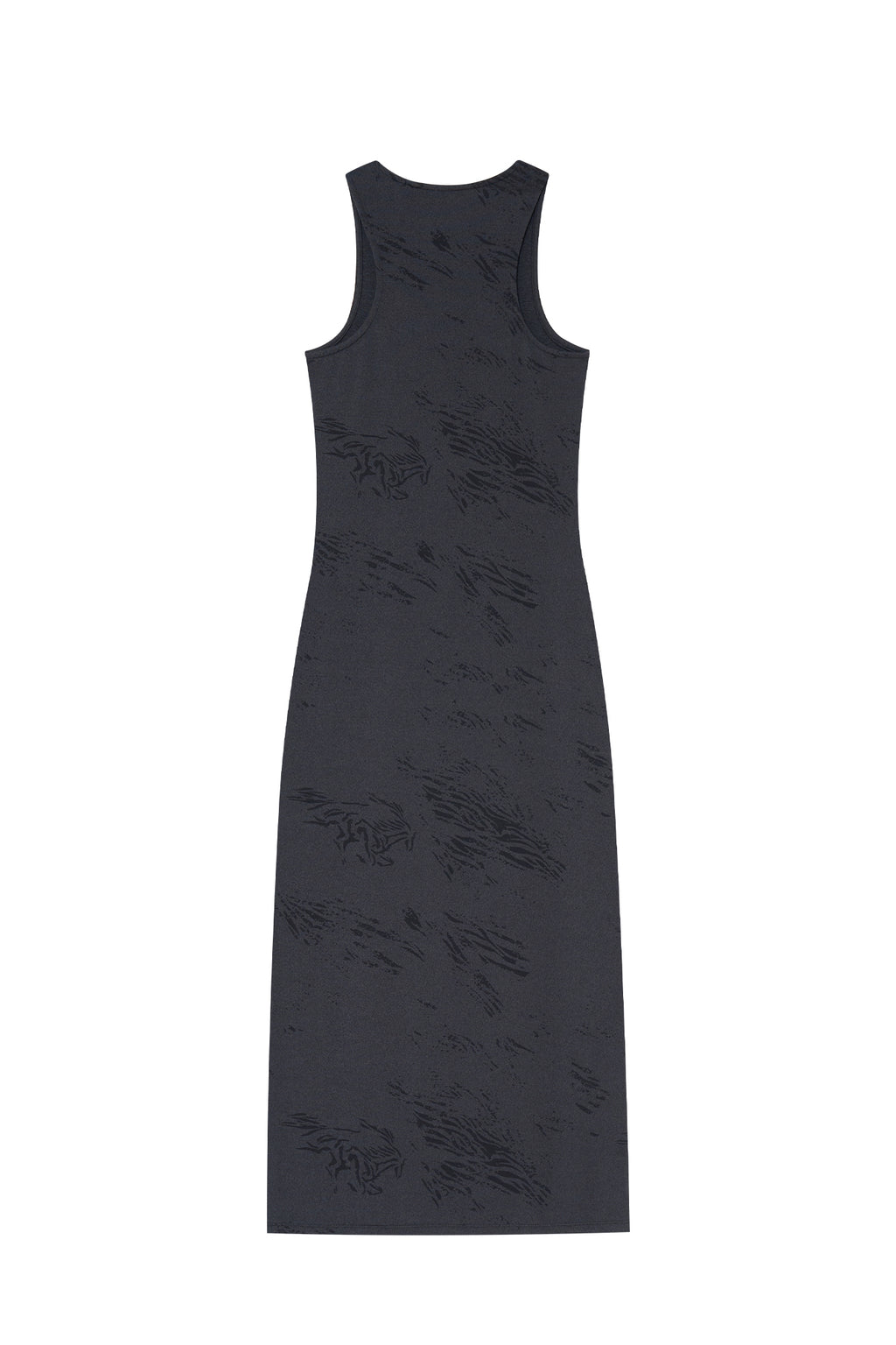 Black sleeveless dress on a white background