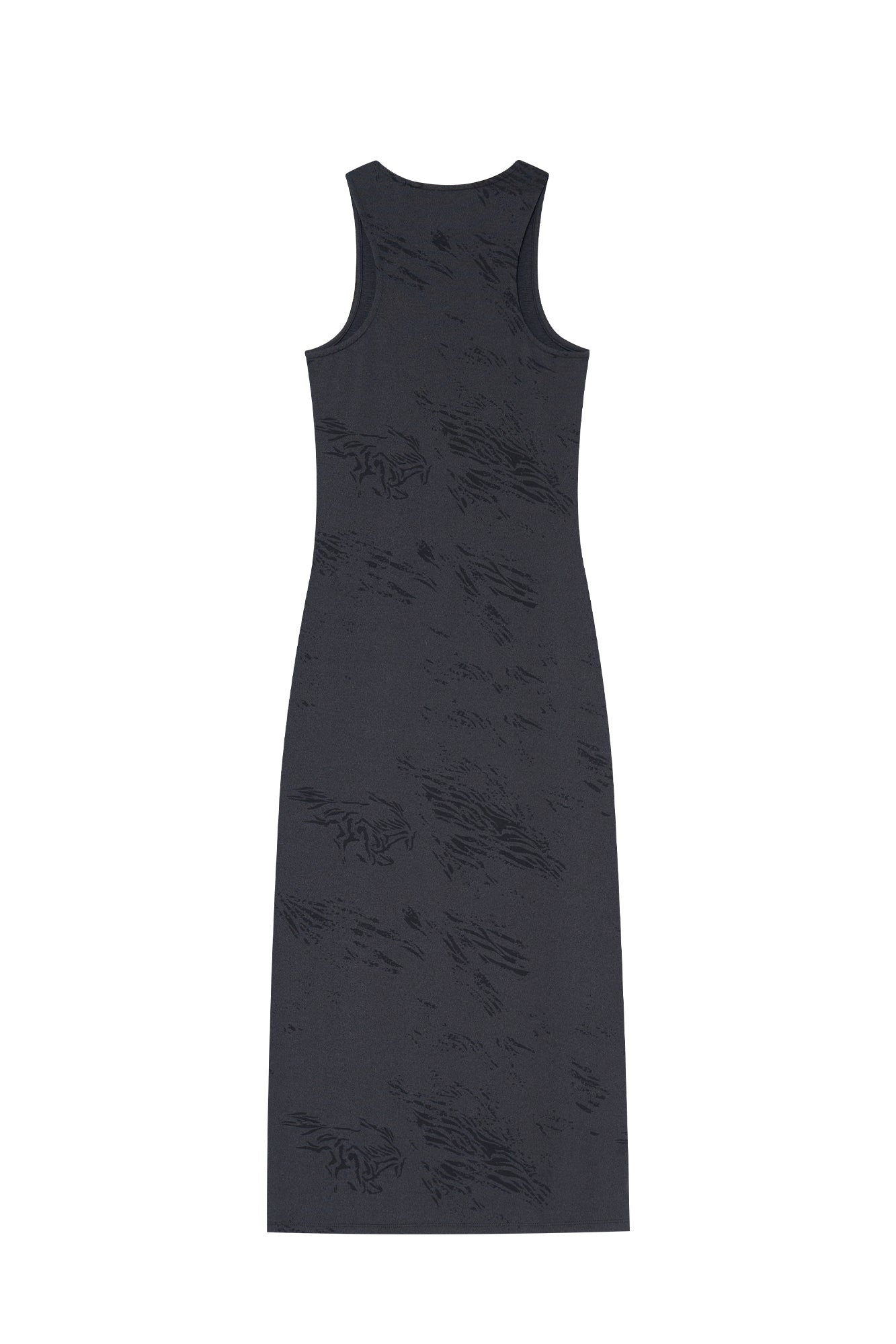 Black sleeveless dress on a white background