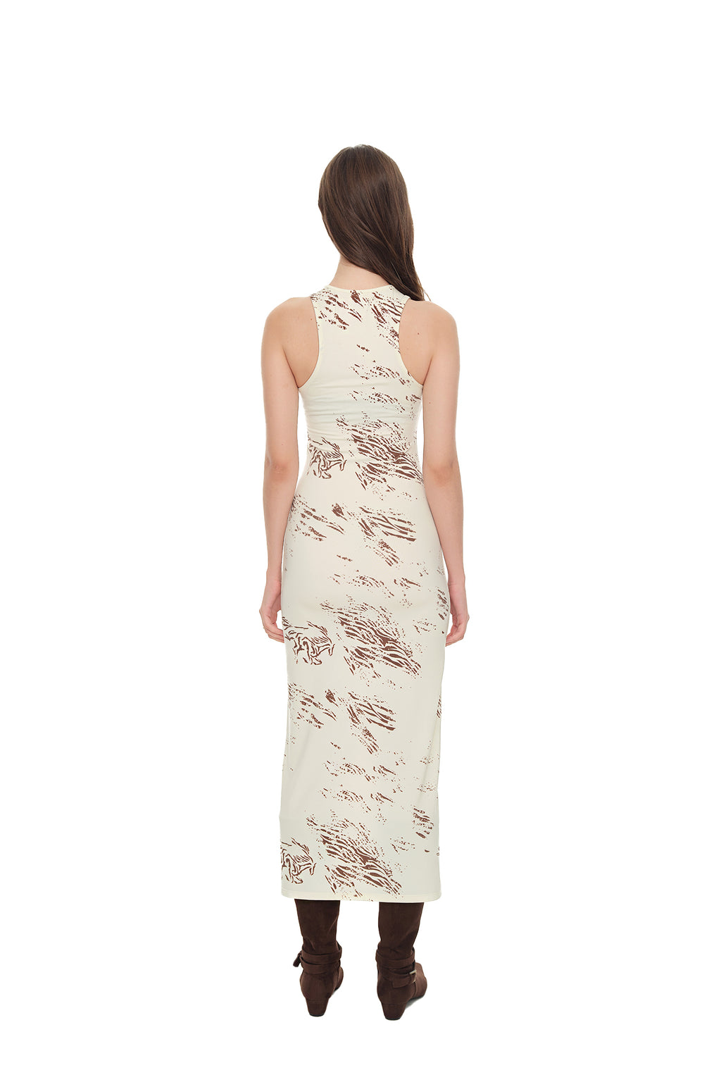 ZEBRA JERSEY MAXI DRESS (IVORY)