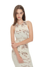 ZEBRA JERSEY MAXI DRESS (IVORY)