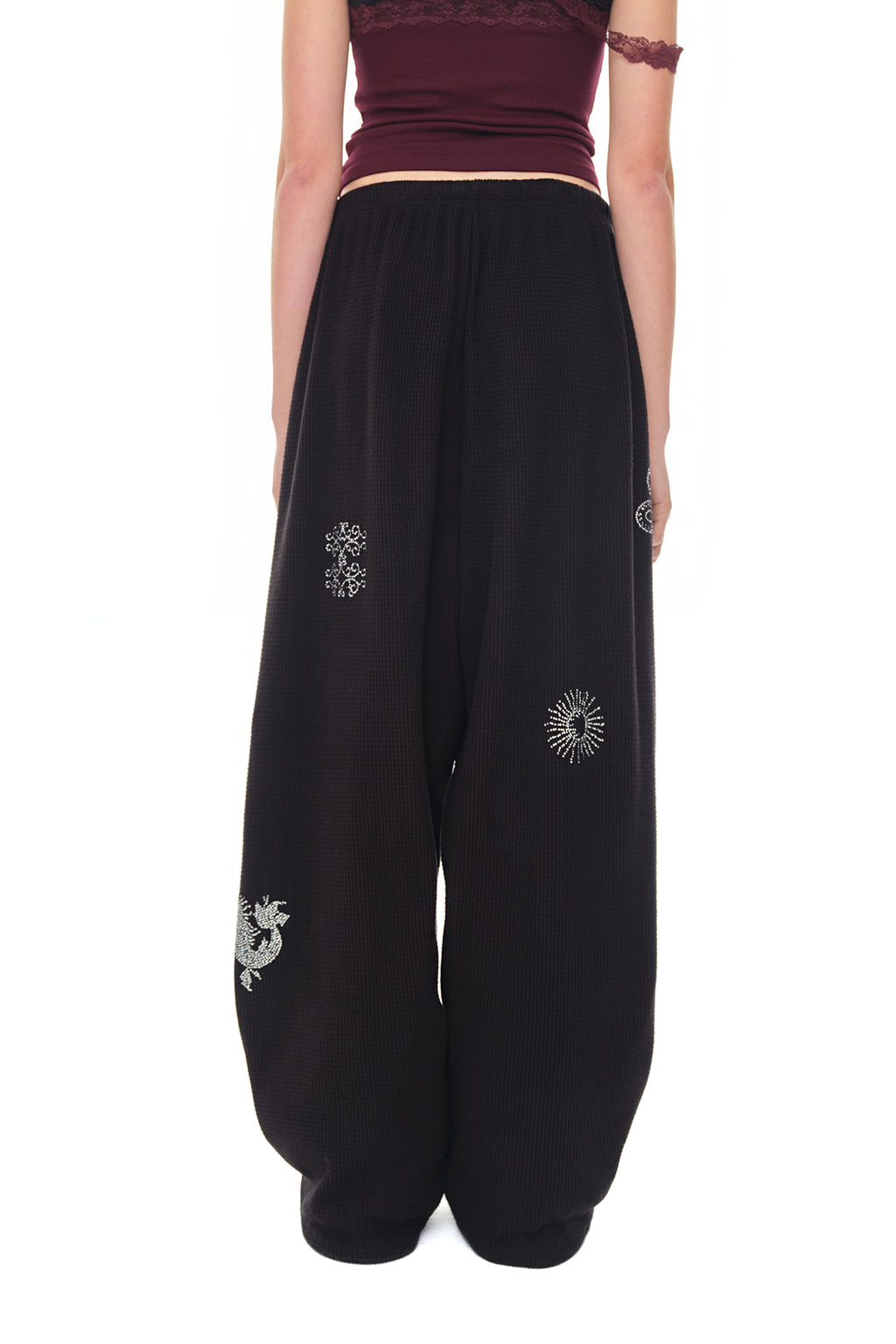 ZODIAC HOTFIX WAFFLE PANTS (BLACK)