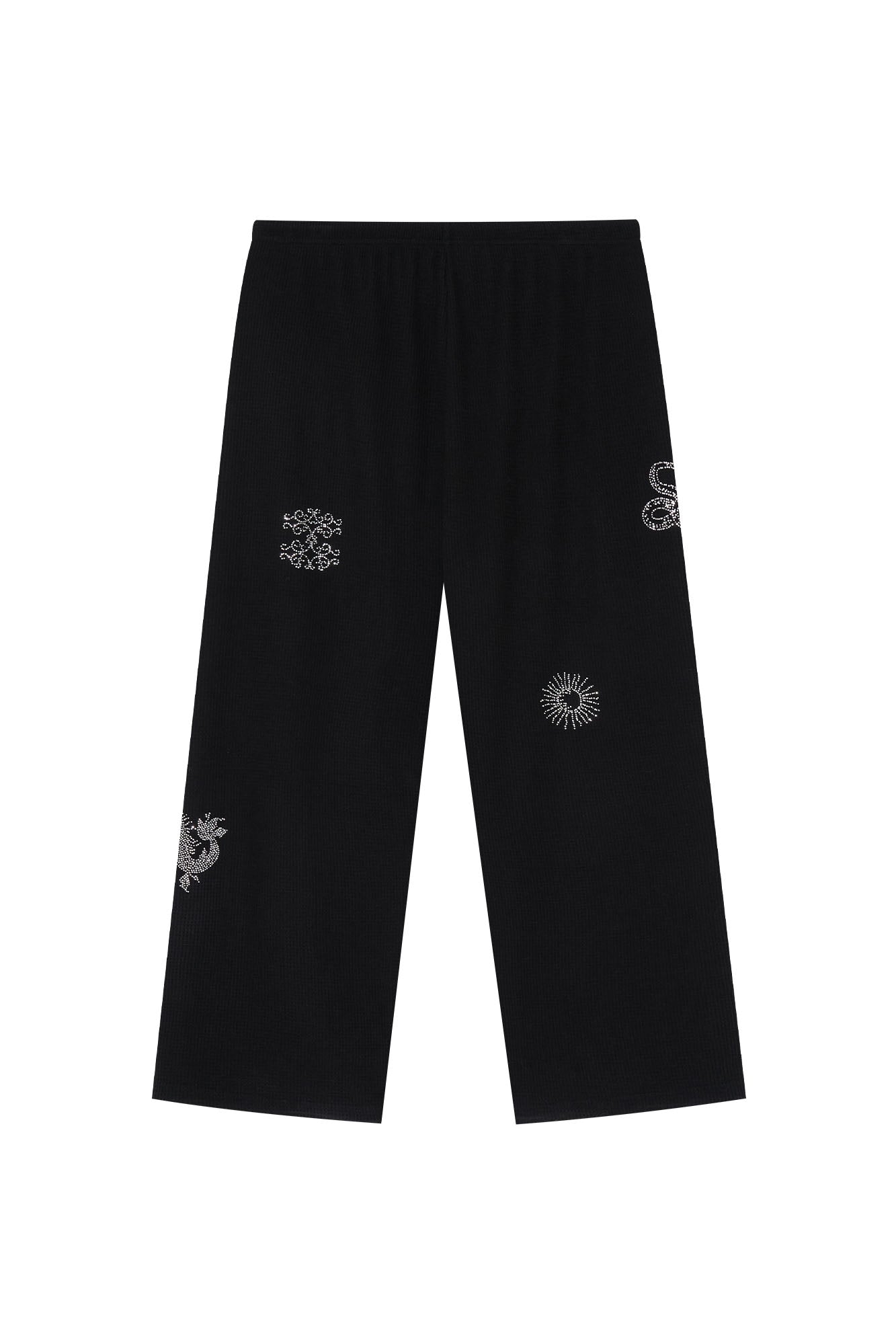 ZODIAC HOTFIX WAFFLE PANTS (BLACK)
