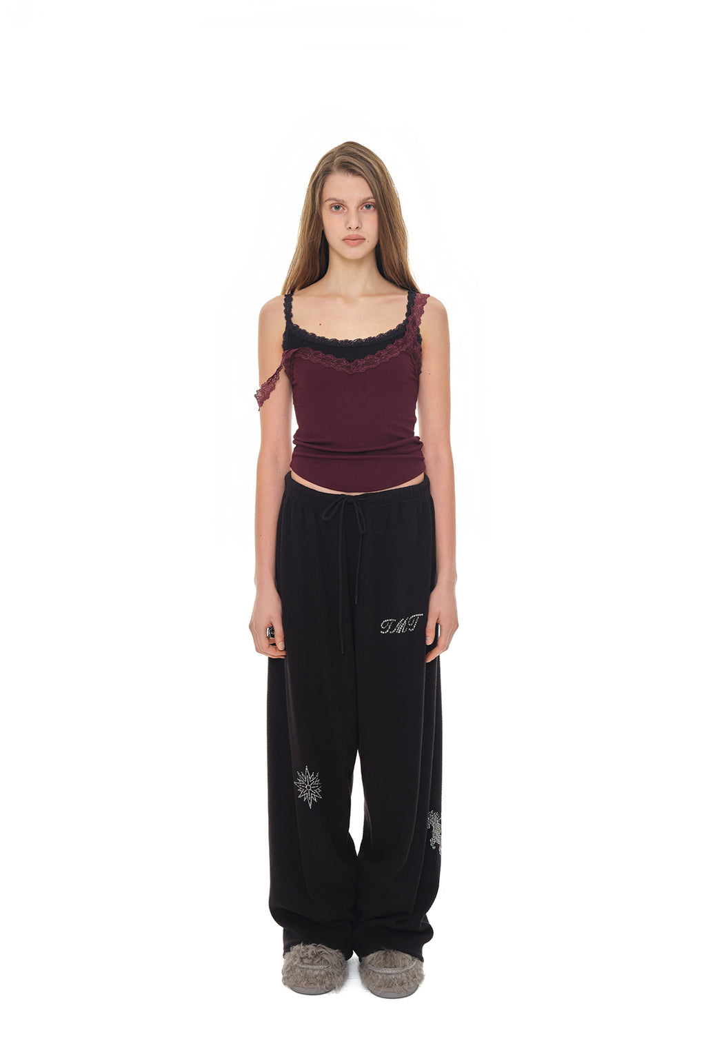 ZODIAC HOTFIX WAFFLE PANTS (BLACK)