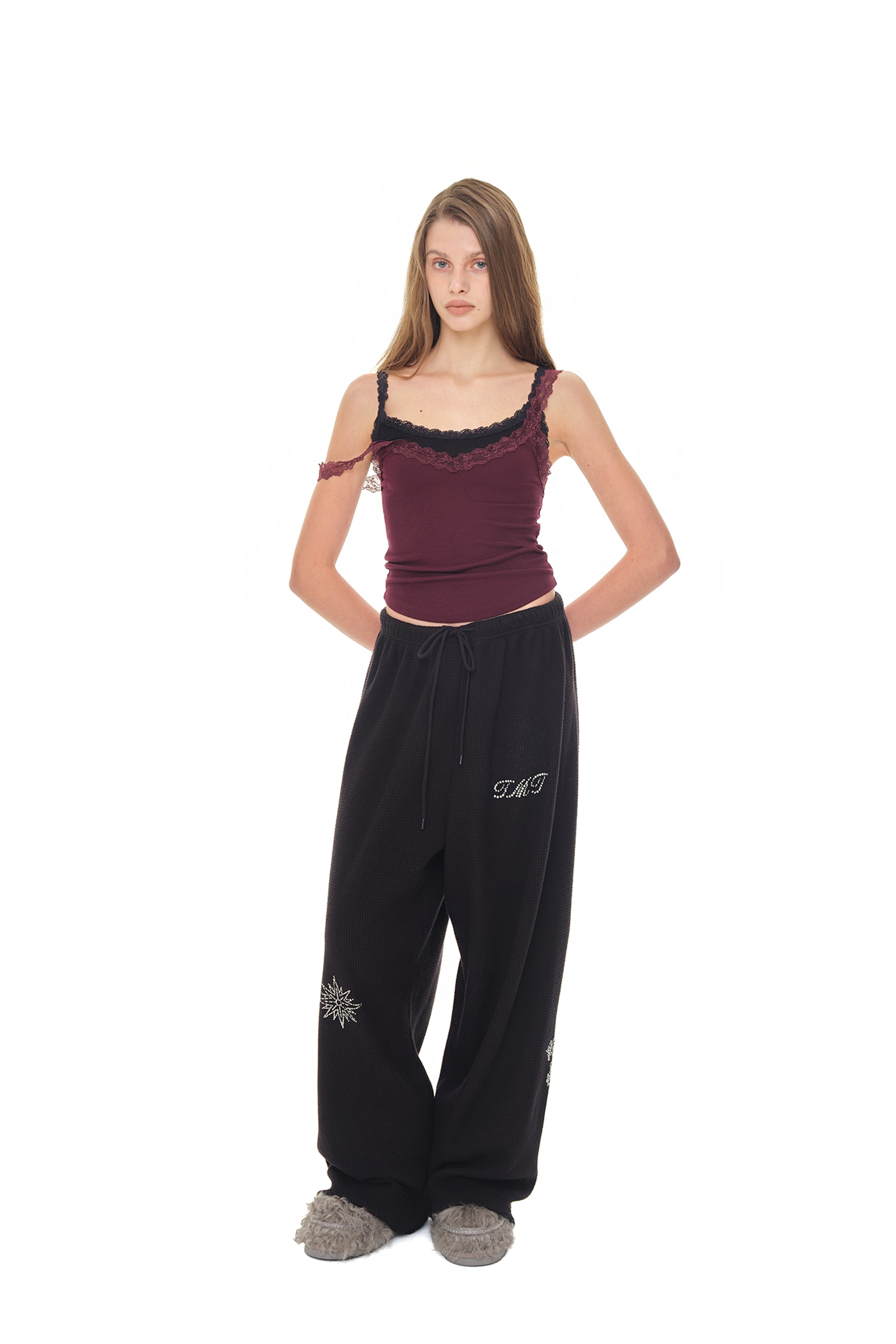 ZODIAC HOTFIX WAFFLE PANTS (BLACK)