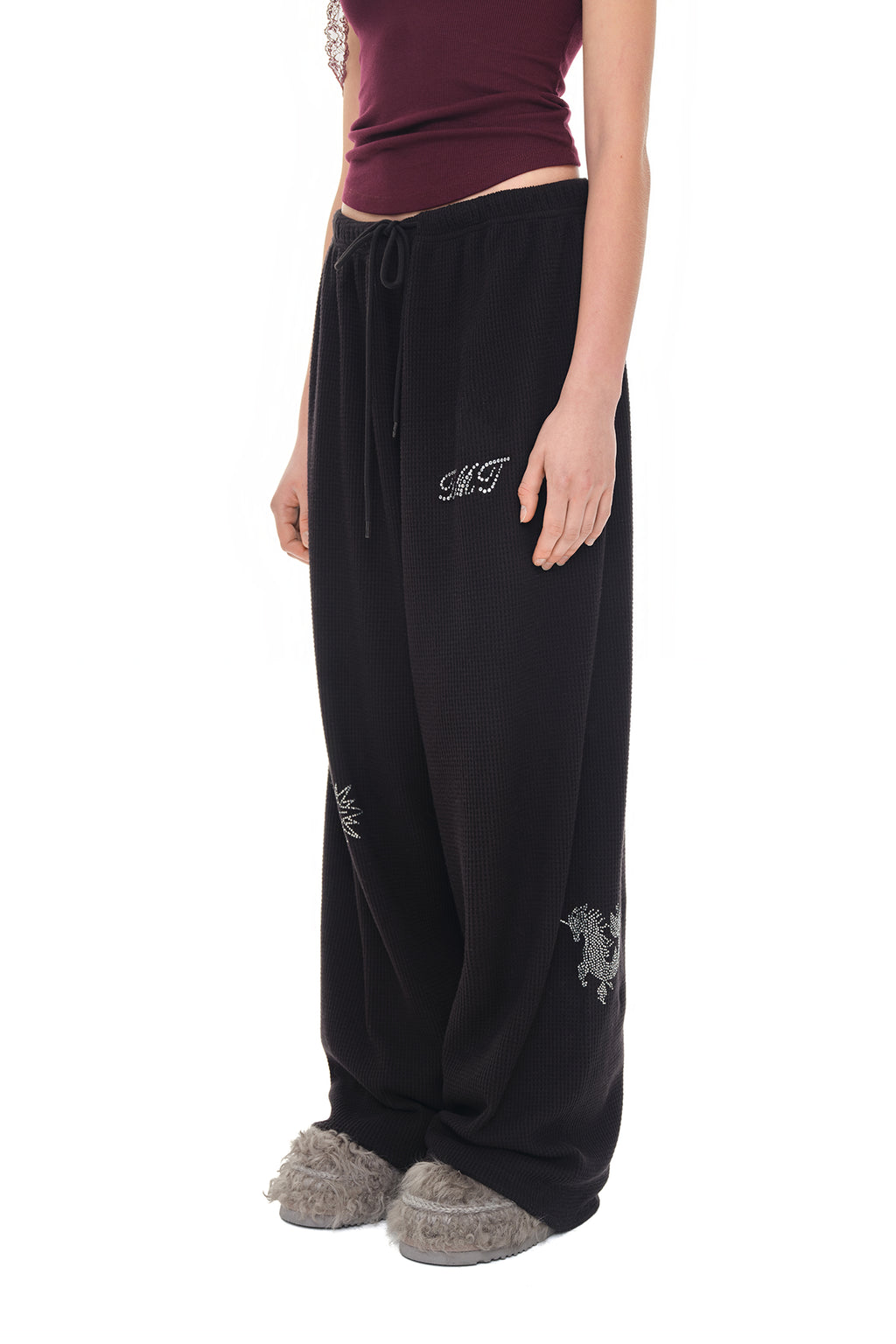 ZODIAC HOTFIX WAFFLE PANTS (BLACK)