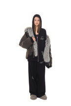ZODIAC HOTFIX WAFFLE ZIP-UP HOODIE (BLACK)