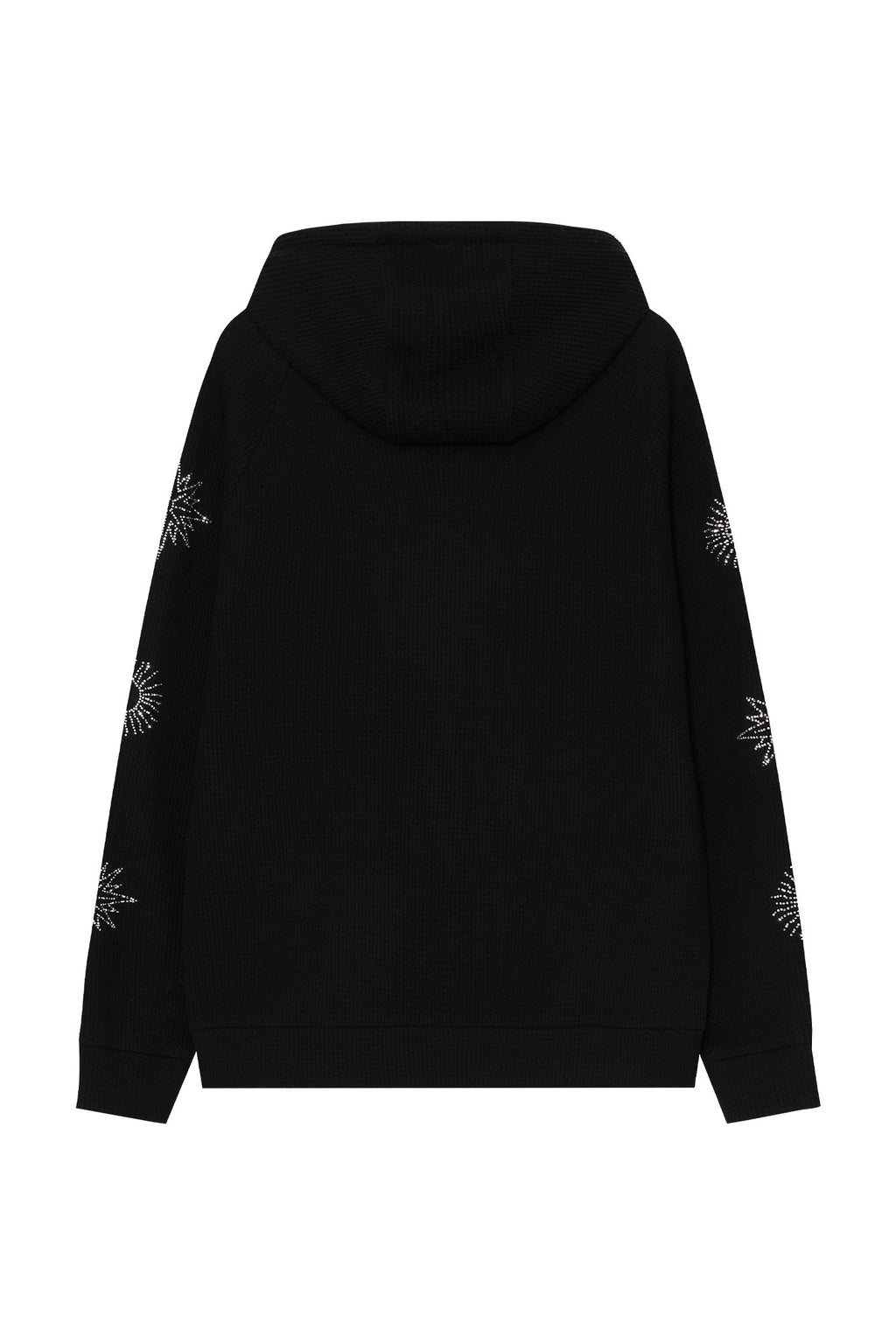 ZODIAC HOTFIX WAFFLE ZIP-UP HOODIE (BLACK)