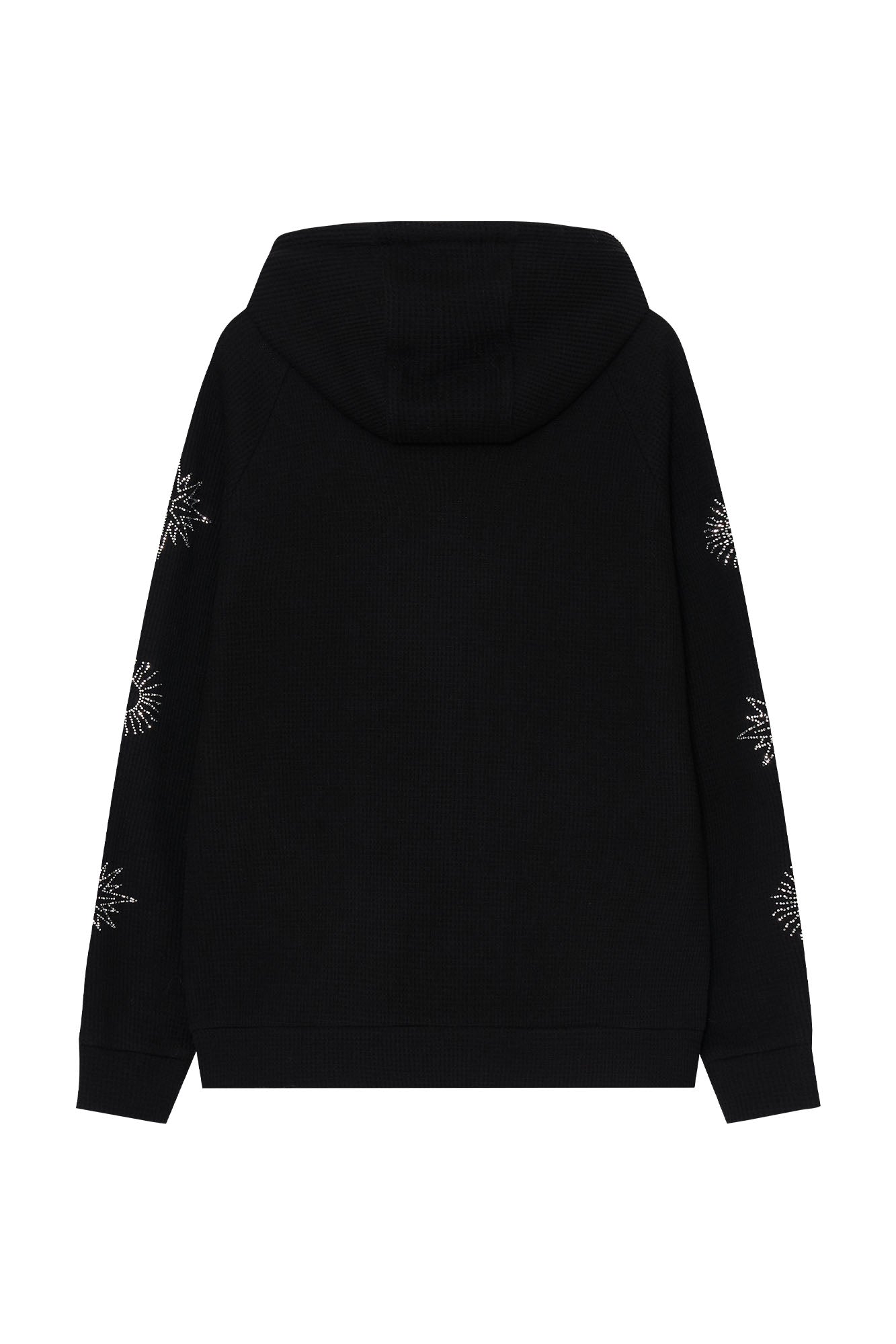 ZODIAC HOTFIX WAFFLE ZIP-UP HOODIE (BLACK)