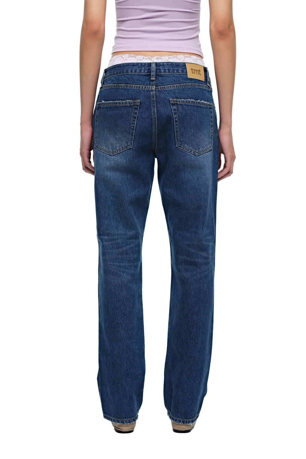 SLIM STRAIGHT-FIT JEANS (BLUE)