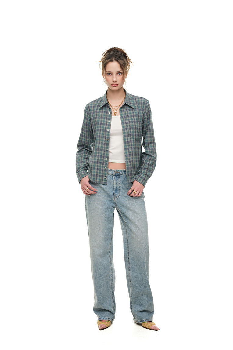 PLAID SLIM-FIT SHIRT (GREEN)
