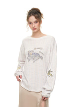 WALLPAPER POINTELLE LONG SLEEVE T-SHIRT (WHITE)
