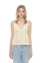 LACE SLIP SLEEVELESS TOP (YELLOW)