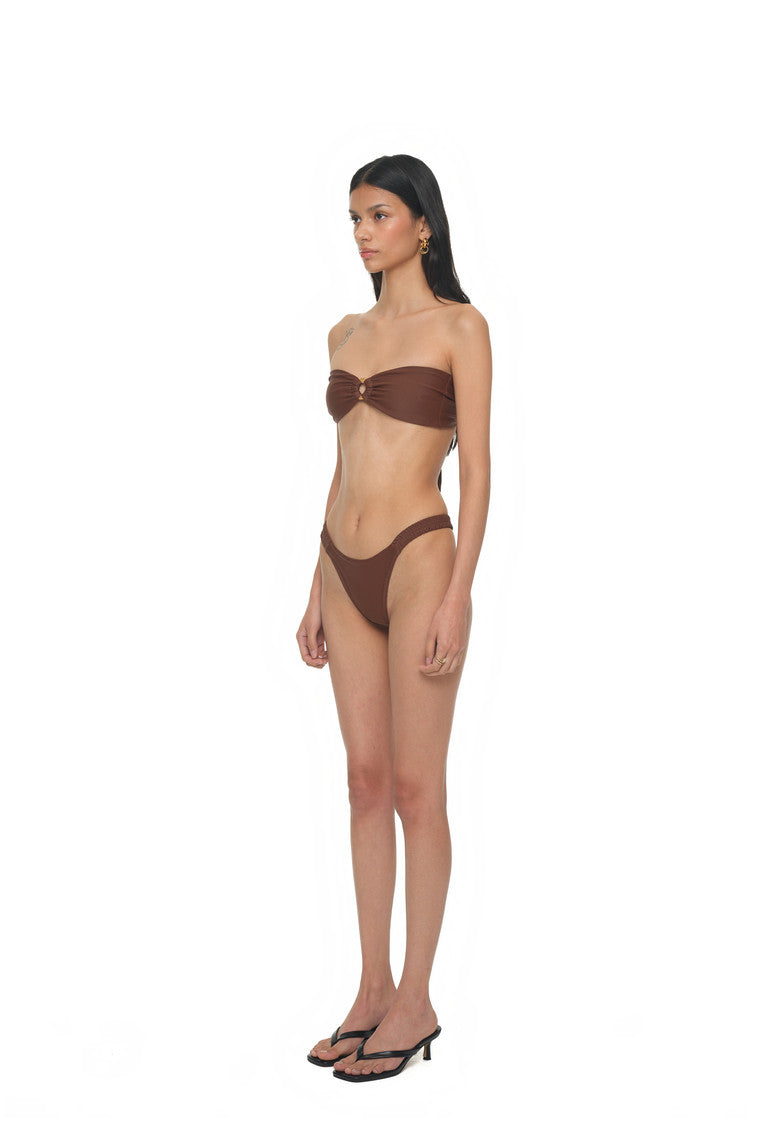 WOOD O-RING BIKINI (BROWN)
