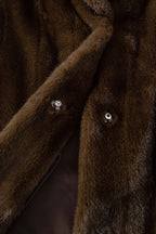 FAUX FUR LONG COAT (BROWN) - 11