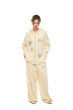 ZODIAC 02 HOTFIX WAFFLE ZIP-UP HOODIE (CREAM) - 6