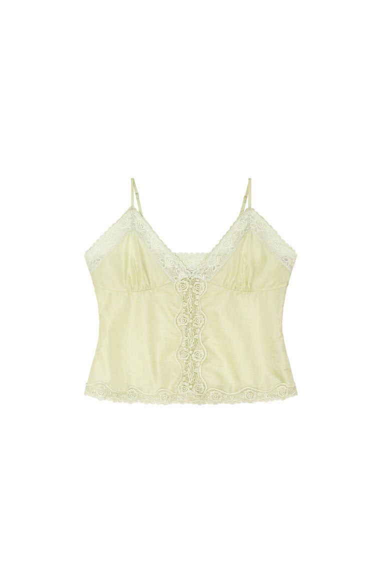 LACE SLIP SLEEVELESS TOP (LIGHT GREEN)