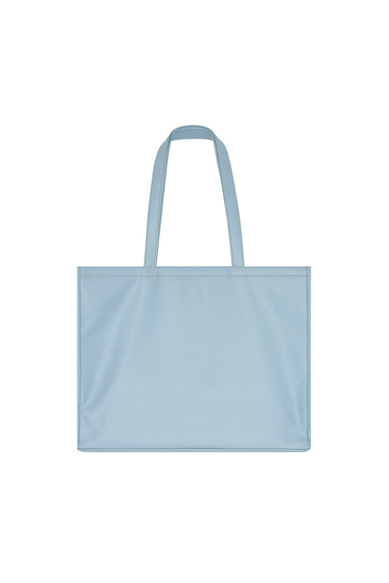 FAUX LEATHER 02 TOTE BAG (LIGHT BLUE)