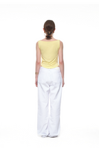 ASYMMETRIC ONE SHOULDER SLEEVELESS TOP (LEMON)