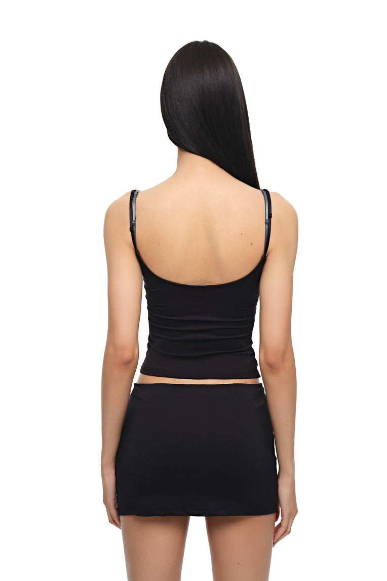 BRA-LAYERED SLEEVELESS TOP (LEOPARD/BLACK)
