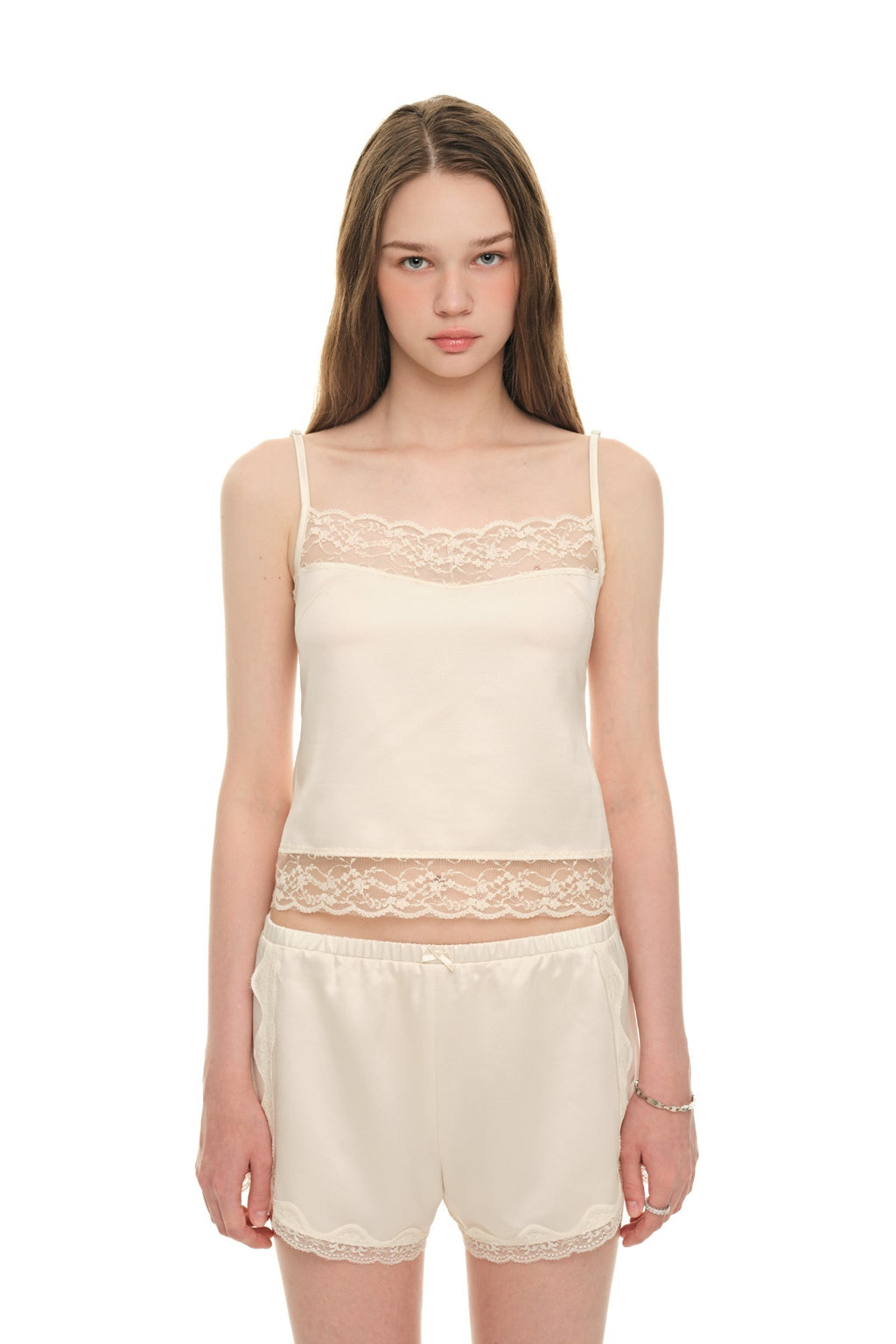 LACE TRIM SLIP CAMISOLE (IVORY)
