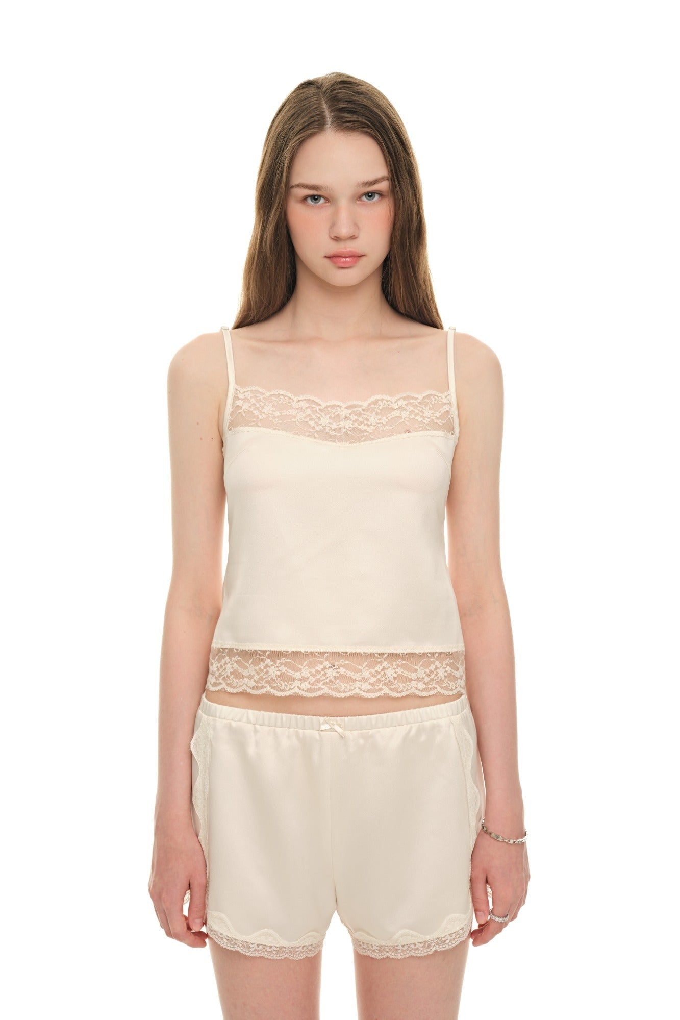 LACE TRIM SLIP CAMISOLE (IVORY)