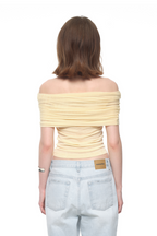 FOLDOVER OFF-SHOULDER TOP (LEMON)