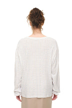 WALLPAPER POINTELLE LONG SLEEVE T-SHIRT (WHITE)