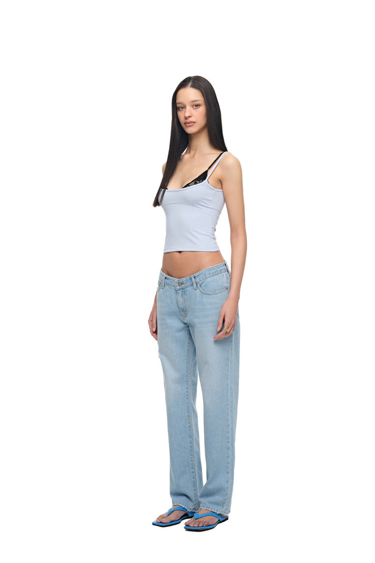 SLIM STRAIGHT-FIT JEANS (LIGHT BLUE)