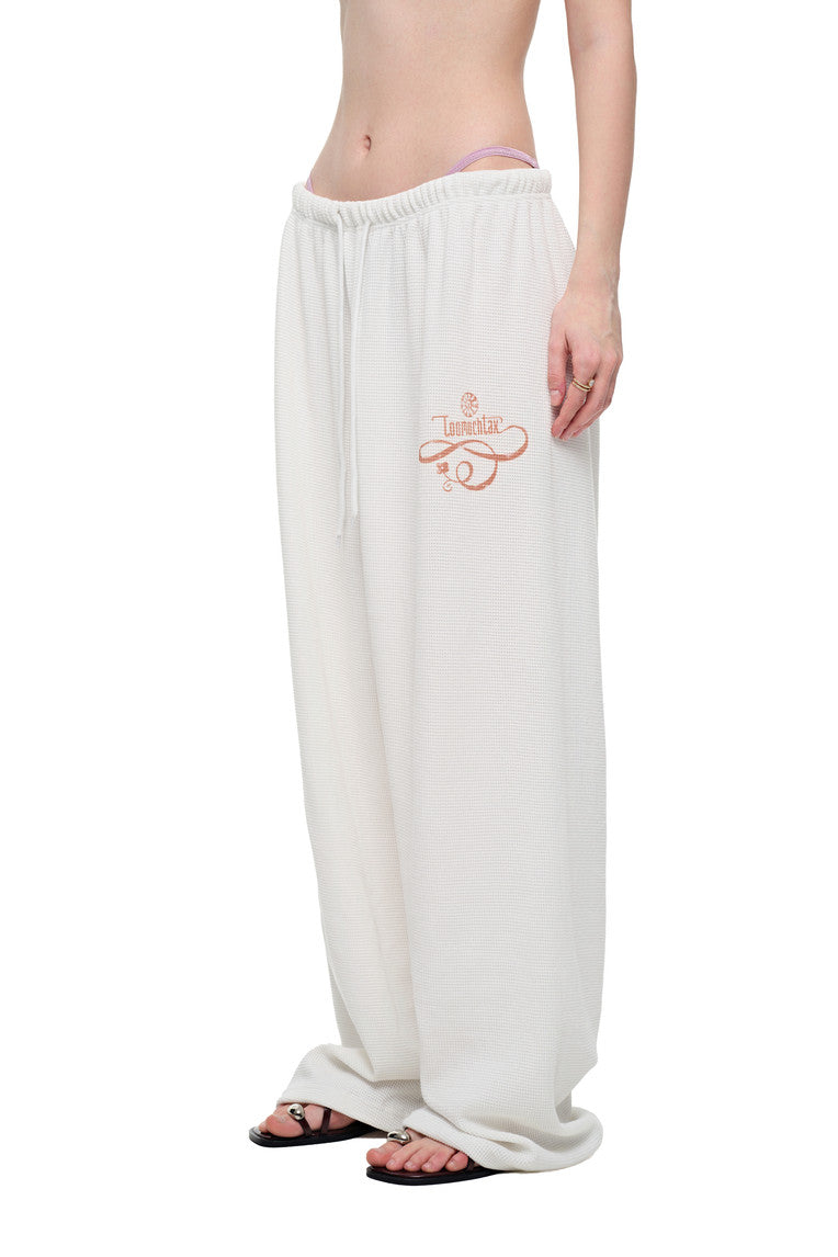 TWIN ZODIAC WAFFLE PANTS (WHITE)