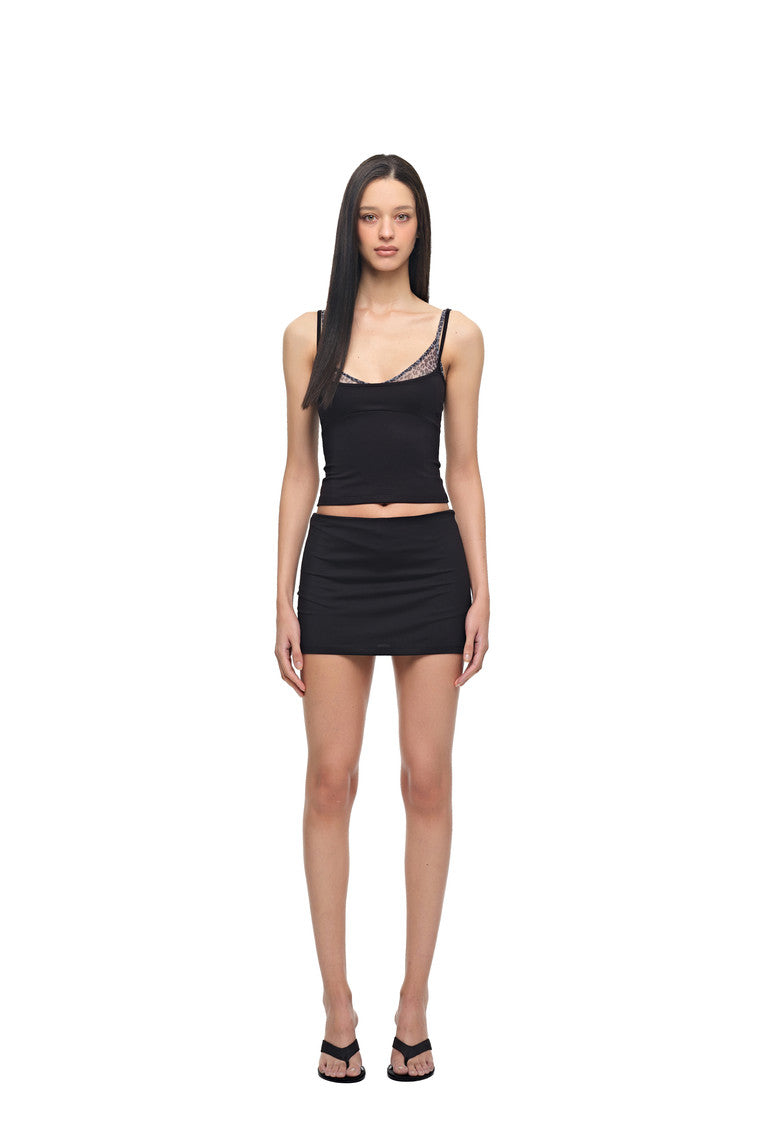 BRA-LAYERED SLEEVELESS TOP (LEOPARD/BLACK)
