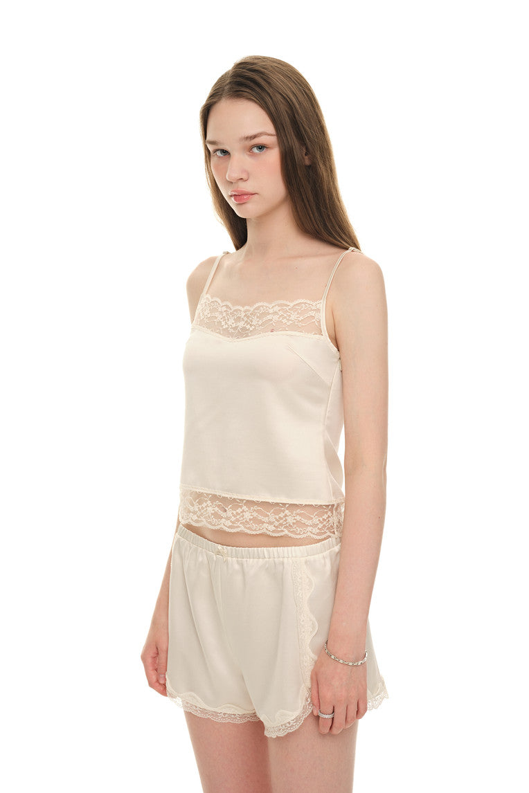 LACE TRIM SLIP CAMISOLE (IVORY)
