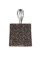 FLORAL HALTER TANK TOP (BLACK)