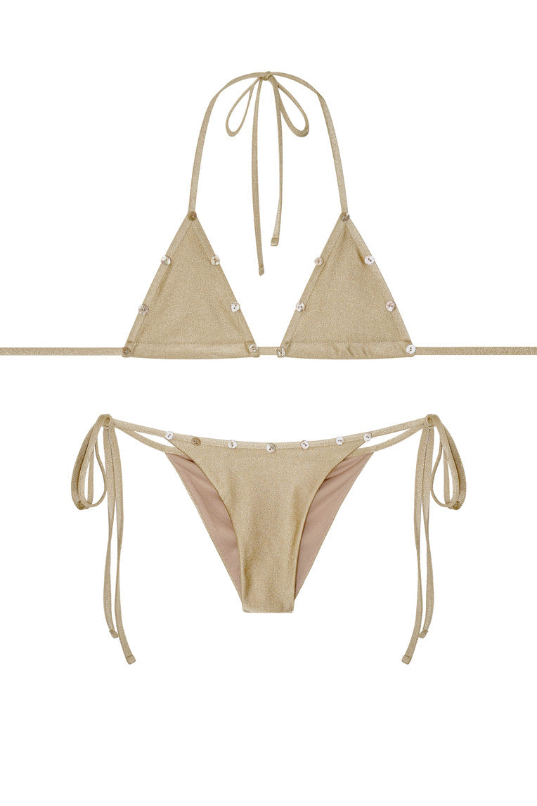 MOTHER OF PEARL GLITTER BIKINI (GOLD)