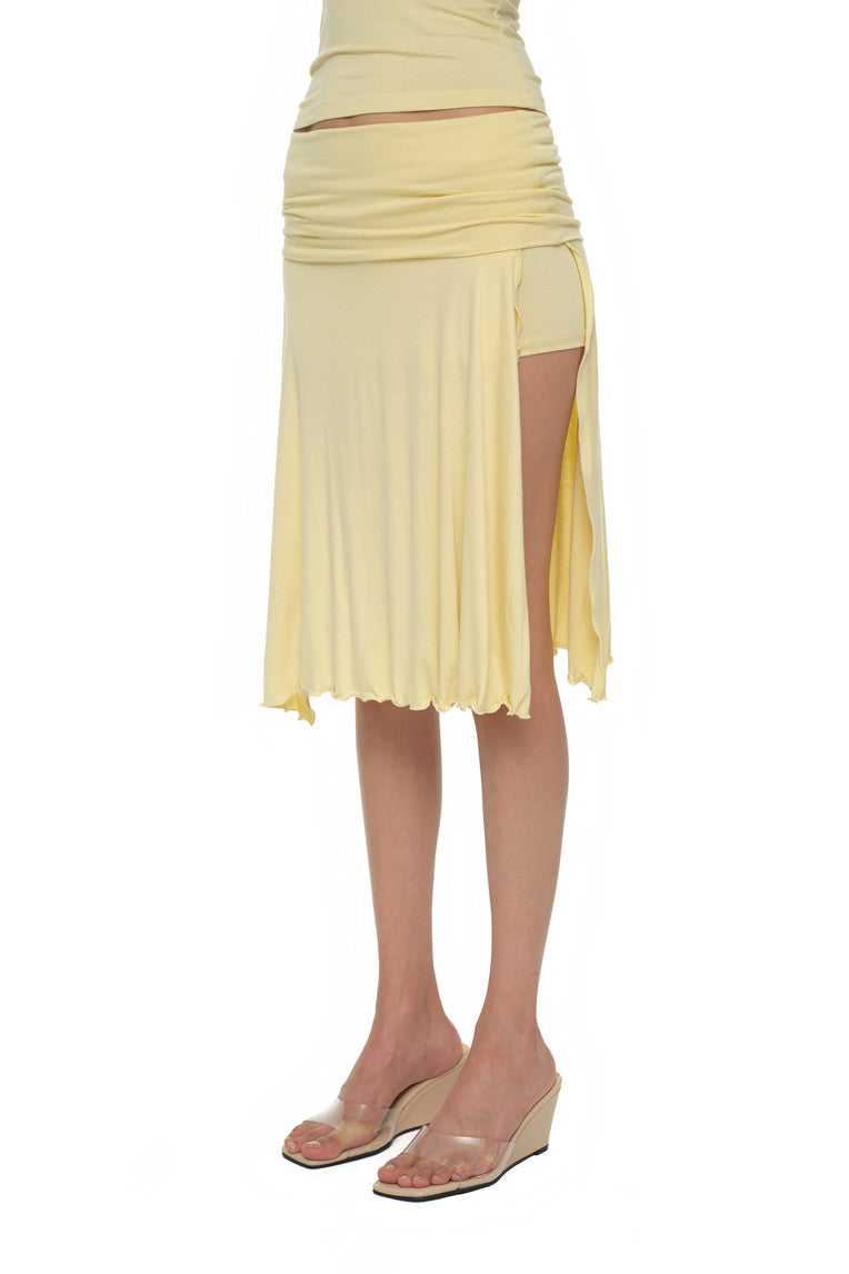 SLIT MIDI SKIRT PANTS (BUTTER)