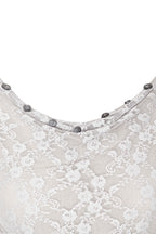 LACE BUTTON TOP (LIGHT GREY)