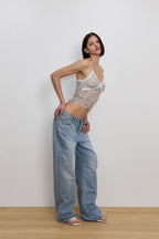 FLORAL LACE CAMI TOP (IVORY)