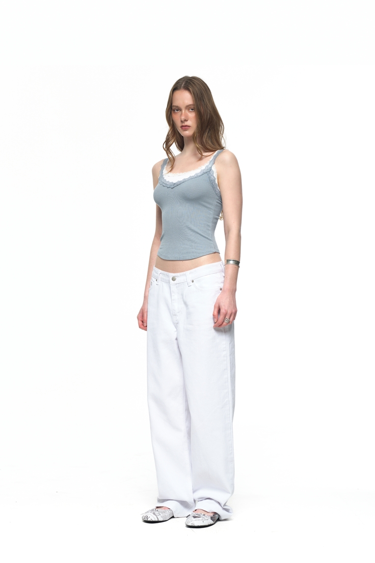 LAYERED LACE CAMI-TOP (LIGHT BLUE)